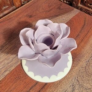 NWT Vaisselle + Anthropologie Taper Purple Flower Candle Holder